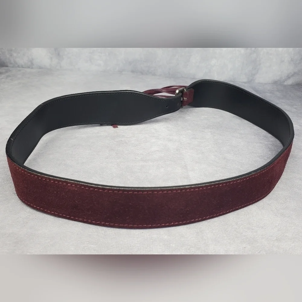 Burberry‎ Women's Maroon Suede belt Made In Italy Size 36